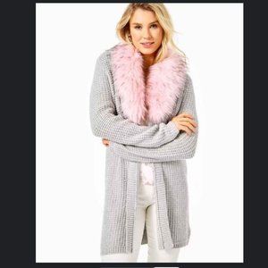 Lilly Pulitzer Adelaine Cardigan in Silver Heathered Gray Metallic NWT - Size XL